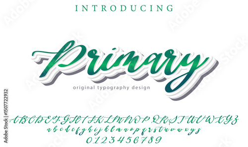 Primary Font Stylish brush painted an uppercase vector letters, alphabet, typeface