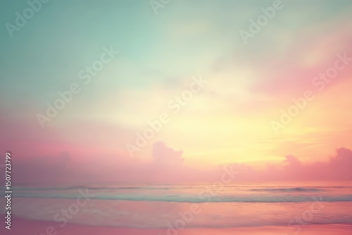 Pastel Sunrise Beach Landscape