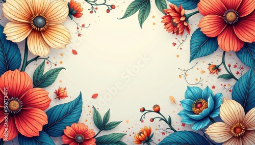 Intricate floral design with flowing lines and leaves , background, classic