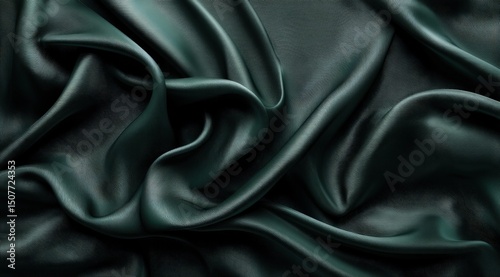 Dark Green Fabric Texture With Pattern