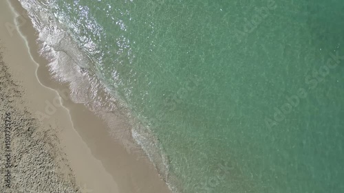 Drone Aerial shot of turquoise ocean