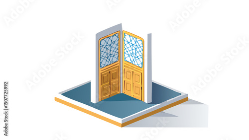 Artistic Mosque Door Framing Design
