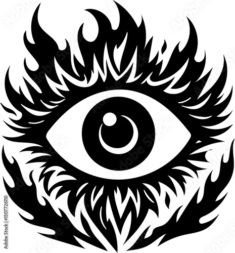 human eye tattoo vector illustration