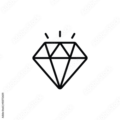 diamond icon vector.  in line style design on white background. vector illustration