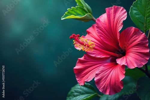 Bold hibiscus blooms, vibrant tropical design, repeat, art