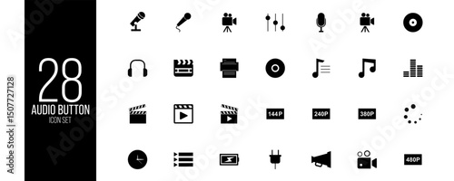 Audio Button Icon Set – Vector Collection

