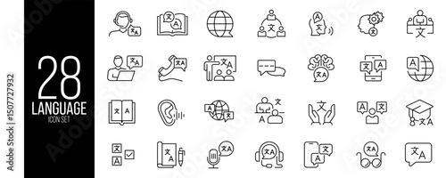Language Icon Set – Vector Collection

