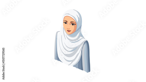 Stylish Muslim Woman with Hijab Design
