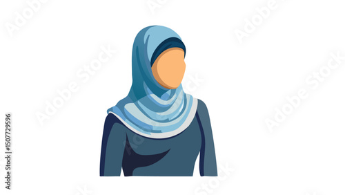 Simple Modern Muslim Woman with Hijab

