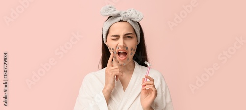 Displeased young woman with...