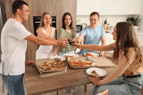 Group of young friends with...