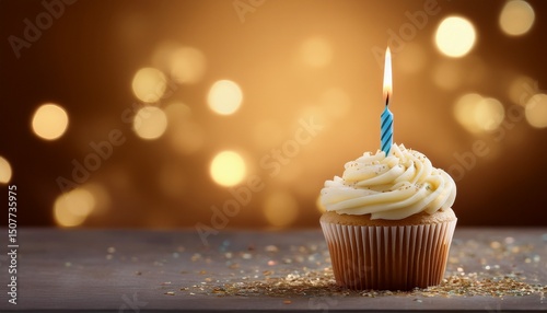 cupcake with birthday candle