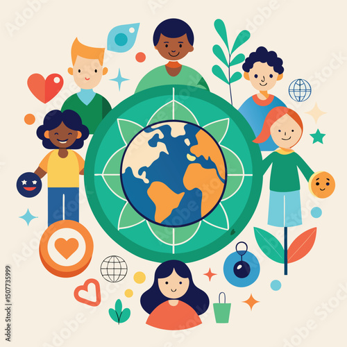 Global Unity Globe Vector