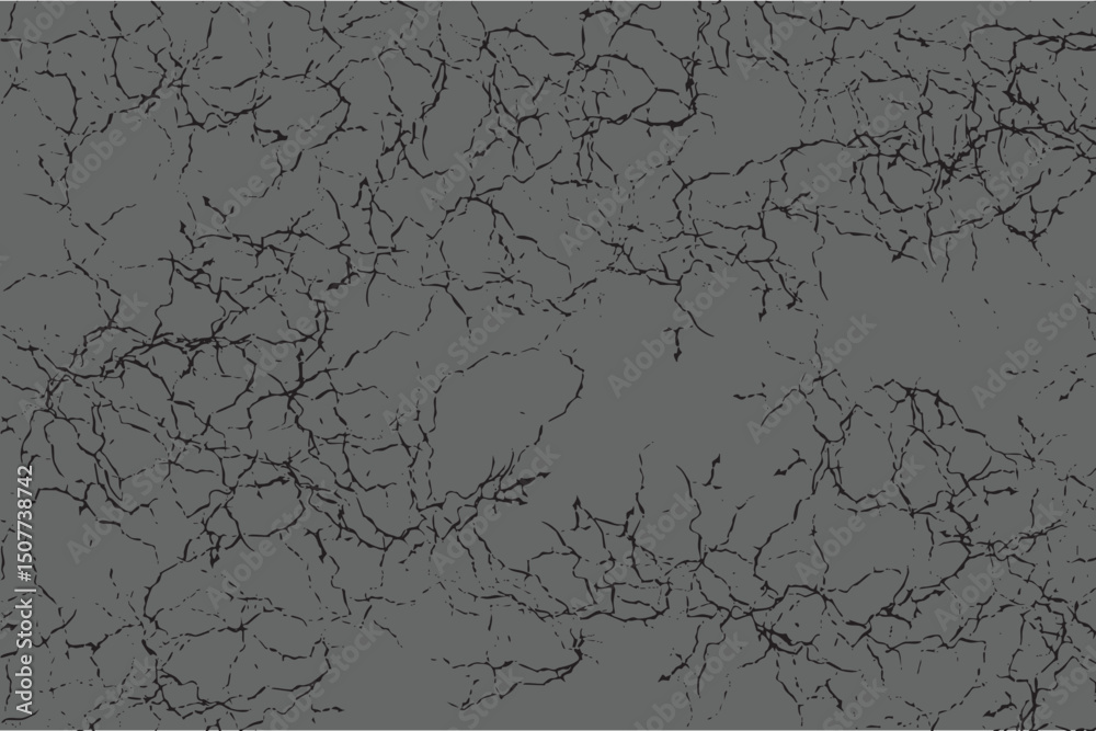 Obraz premium Black cracks covering gray surface creating distressed texture background