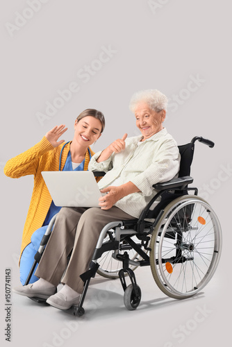 Senior woman in wheelchair ...