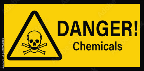 Warning Biohazard Label Symbol. Danger! Chemicals