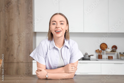Young woman video chatting ...