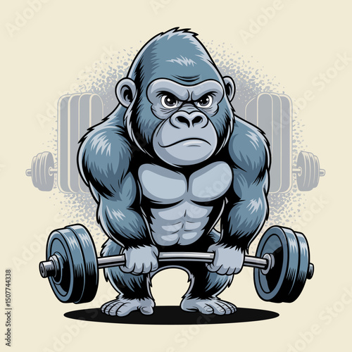 Gorilla Powerlifting in Gym