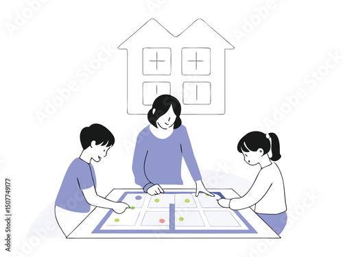 Teacher Kids Learning Home Plan Design