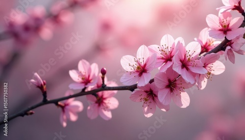 Delicate pink cherry blossoms, intricate branches , spring, subtle
