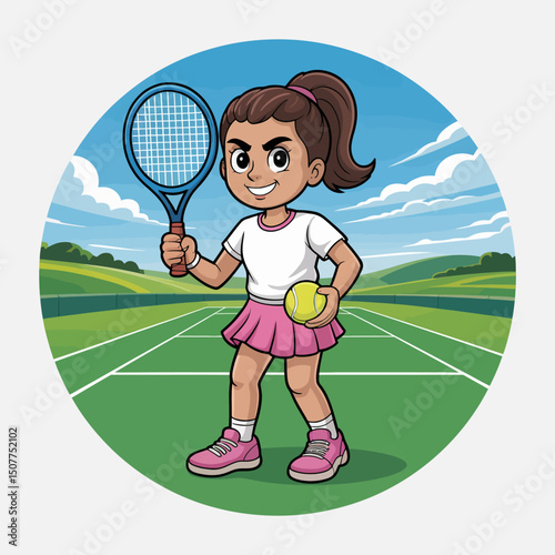 Tennis Girl Ready for Game