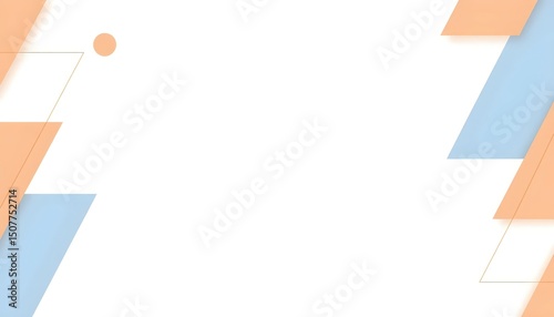 digital wallpaper geometric elements orange and blue white background.