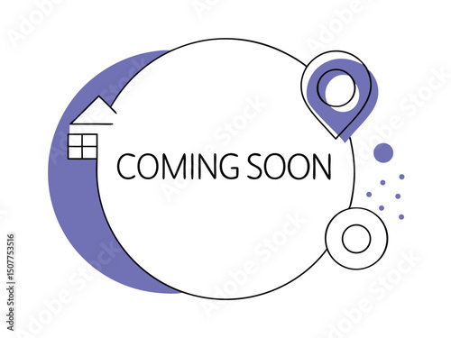 Coming Soon House Location Purple Badge