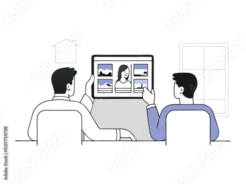 Stock Photos Selection Businessmen Tablet