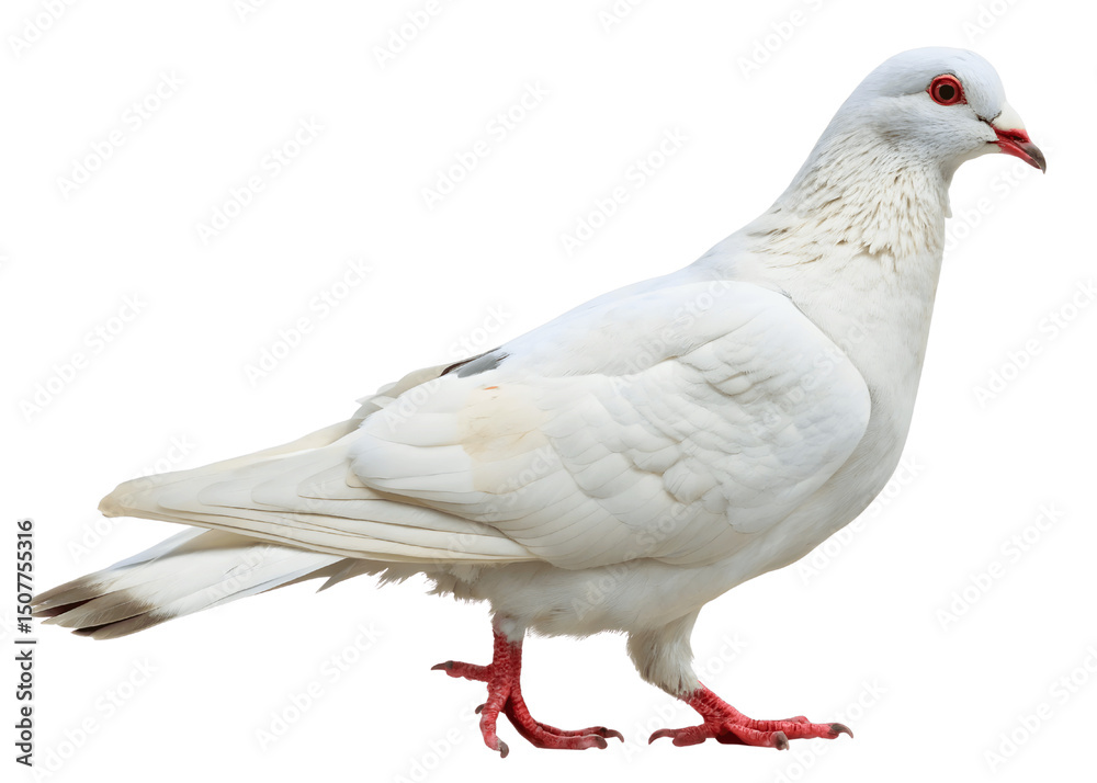 Obraz premium White dove isolated on transparent background, a symbol of peace and purity