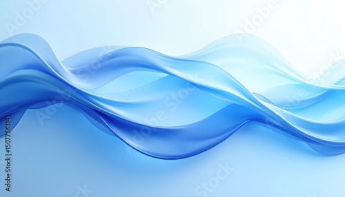 glowing abstract wallpaper with liquid blue lines on white