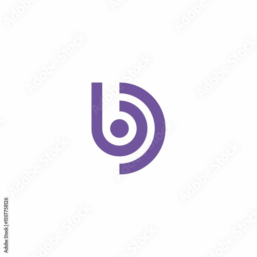 Alphabet b logo flat isolation stylized texts