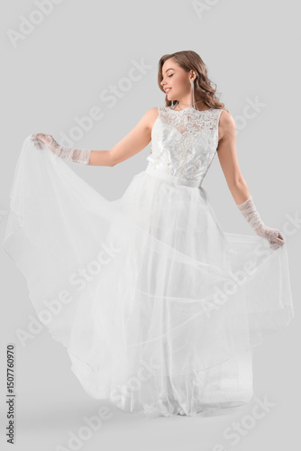 Beautiful bride in white we...