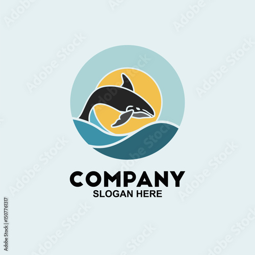 abstract whale logo template design. editable and ready to use