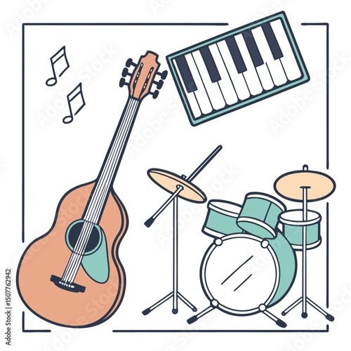 Music Instruments Flat Illustration