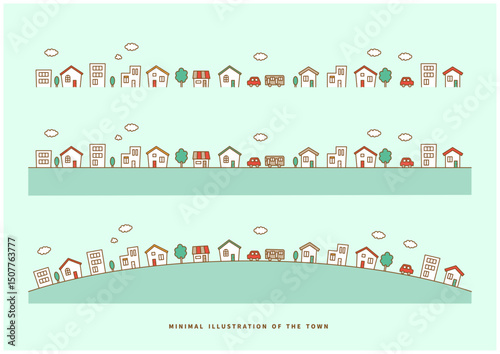 かわいい街並みのイラスト