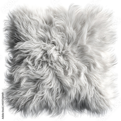 Soft Fluffy Sheepskin Pillow Cozy Home Decor isolated illustration transparent 3d png on clean white background