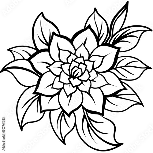 Bold Maximalist Floral Vector on White