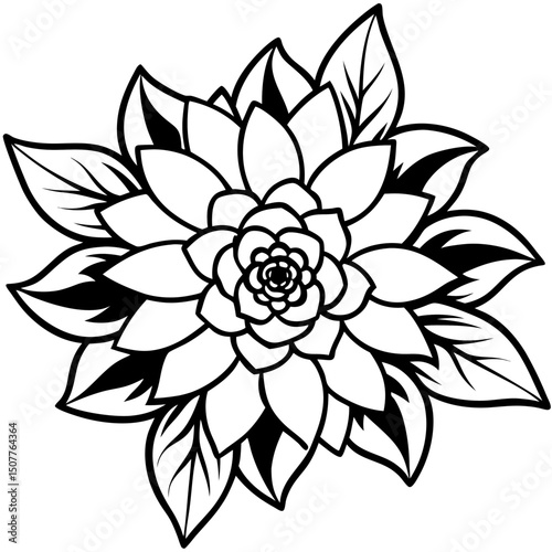 Bold Maximalist Floral Vector on White