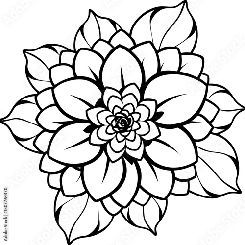 Bold Maximalist Floral Vector on White