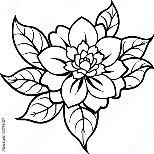 Bold Maximalist Floral Vector on White