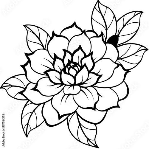 Bold Maximalist Floral Vector on White
