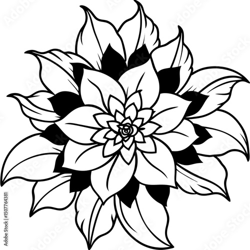 Bold Maximalist Floral Vector on White