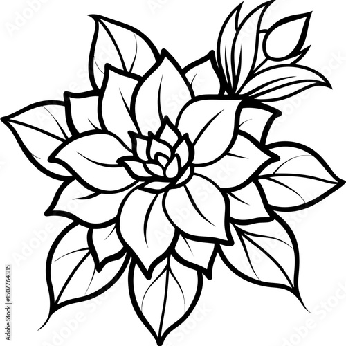 Bold Maximalist Floral Vector on White