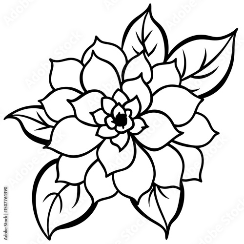 Bold Maximalist Floral Vector on White