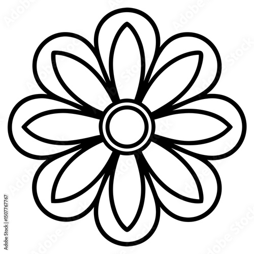 Retro 70s Flower Power Icons – Vector on White