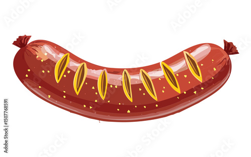 Sausage Meat Food Ingredient - Vector Illustration