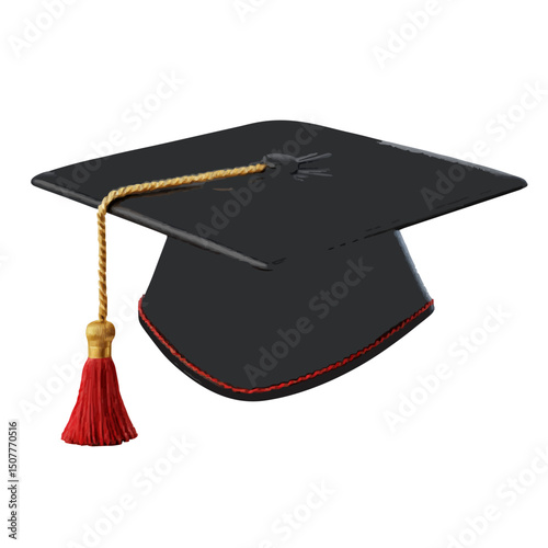 Close up of a graduation cap with a tassel, symbolizing academic achievement and educational success for students