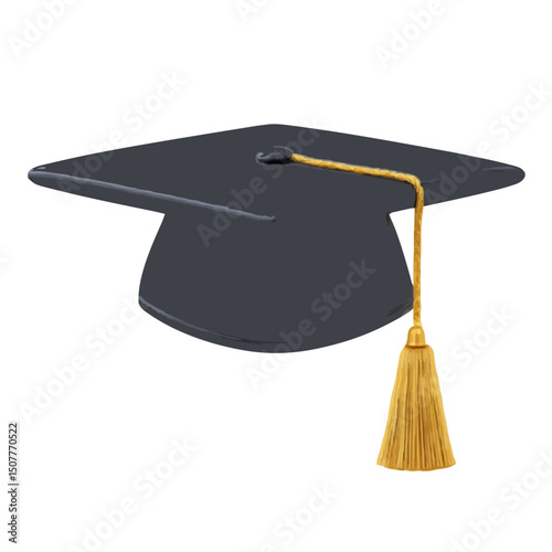 Illustration of a graduation cap with a tassel, symbolizing academic achievement and commencement day