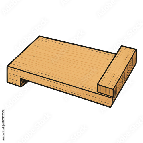 Bench Hook Vector – Woodworking Saw Guide with Stop Block