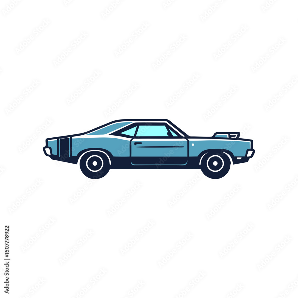 Fototapeta premium illustration muscle car logo vector siluet design stencil 